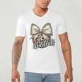 Wildcats Baseball Leopard Print Coquette Bow Mascot Game Day Men's V-Neck T-Shirt Wildcats Baseball Leopard Print Coquette Bow Mascot Game Day Men's V-Neck T-Shirt