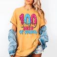 100 Days Of School Baseball Drip 100th Day Of School Women's Comfort Colors T-Shirt Mustard