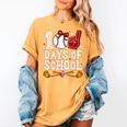 100 Days Of School Cute Bow Baseball Boy Girl Teacher Women's Comfort Colors T-Shirt Mustard