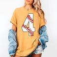 4 Laces 4th Birthday Boy Four Years Baseball Mom T-Shirt Women's Comfort Colors T-Shirt Mustard