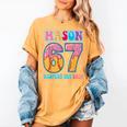 6 7 Mason Baseball Drip Number 67 Player Or 67th Birthday Women's Comfort Colors T-Shirt Mustard 6 7 Mason Baseball Drip Number 67 Player Or 67th Birthday Women's Comfort Colors T-Shirt Mustard