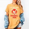 Act Like a Lady Scream Like a Baseball Mom Baseball Women's Comfort Colors T-Shirt Mustard