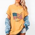 American Flag Baseball Player Bat Fan Catcher Pitcher USA Women's Comfort Colors T-Shirt Mustard American Flag Baseball Player Bat Fan Catcher Pitcher USA Women's Comfort Colors T-Shirt Mustard