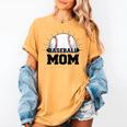 American Flag Patriotic Game Day Baseball Mom Women's Comfort Colors T-Shirt Mustard