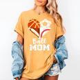 Ball Mom Heart Soccer Basketball Baseball Football Mom Women's Comfort Colors T-Shirt Mustard Ball Mom Heart Soccer Basketball Baseball Football Mom Women's Comfort Colors T-Shirt Mustard