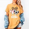 Ball Mom Soccer Baseball Mom Heart Women's Comfort Colors T-Shirt Mustard