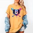 Baseball 8 Year Old Ice Cream Drip 8th Birthday Party Women's Comfort Colors T-Shirt Mustard Baseball 8 Year Old Ice Cream Drip 8th Birthday Party Women's Comfort Colors T-Shirt Mustard