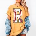 Baseball Alphabet Monogram Initial Letter R Women's Comfort Colors T-Shirt Mustard Baseball Alphabet Monogram Initial Letter R Women's Comfort Colors T-Shirt Mustard