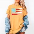 Baseball American Flag Patriotic USA Pride Women's Comfort Colors T-Shirt Mustard
