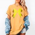 Baseball Bow Baseball Mom Women Baseball Mama Women's Comfort Colors T-Shirt Mustard Baseball Bow Baseball Mom Women Baseball Mama Women's Comfort Colors T-Shirt Mustard