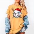 Baseball Christmas Lights Santa Christmas Baseball Player Women's Comfort Colors T-Shirt Mustard Baseball Christmas Lights Santa Christmas Baseball Player Women's Comfort Colors T-Shirt Mustard