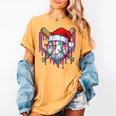 Baseball Christmas Santa Hat Baseball Christmas Drip Women's Comfort Colors T-Shirt Mustard Baseball Christmas Santa Hat Baseball Christmas Drip Women's Comfort Colors T-Shirt Mustard