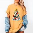 Baseball Christmas Tree Lights Santa Sport Player Lover Xmas Women's Comfort Colors T-Shirt Mustard