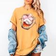 Baseball Drip Ice Cream Coquette Pink Bow Baseball Player Women's Comfort Colors T-Shirt Mustard
