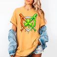 Baseball Drip Ice Cream St Patricks Day Shamrock Women's Comfort Colors T-Shirt Mustard
