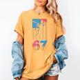 Baseball Drip USA Flag 67 Player 67th Birthday Ice Cream 67 Women's Comfort Colors T-Shirt Mustard