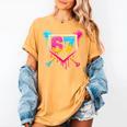 Baseball Ice Cream Drip 67 Meme Six Seven 67th Birthday Women's Comfort Colors T-Shirt Mustard Baseball Ice Cream Drip 67 Meme Six Seven 67th Birthday Women's Comfort Colors T-Shirt Mustard