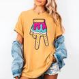 Baseball Ice Cream Drip Home Plate Glove Respect Drip 2 Side Women's Comfort Colors T-Shirt Mustard Baseball Ice Cream Drip Home Plate Glove Respect Drip 2 Side Women's Comfort Colors T-Shirt Mustard