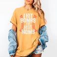 Baseball Joke Tee I Hit Bombs For Hot Moms Player Pitcher Women's Comfort Colors T-Shirt Mustard Baseball Joke Tee I Hit Bombs For Hot Moms Player Pitcher Women's Comfort Colors T-Shirt Mustard