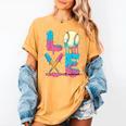 Baseball Love Drip Ice Cream Colorful Baseball Women's Comfort Colors T-Shirt Mustard Baseball Love Drip Ice Cream Colorful Baseball Women's Comfort Colors T-Shirt Mustard