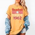 Baseball Mom Since 1962 Women's Comfort Colors T-Shirt Mustard Baseball Mom Since 1962 Women's Comfort Colors T-Shirt Mustard