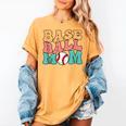 Baseball Mom Groovy Baseball Mom Women's Comfort Colors T-Shirt Mustard