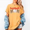 Baseball Mom Leopard Print Cute Mother's Day Sport Lover Women's Comfort Colors T-Shirt Mustard