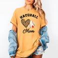 Baseball Mom Leopard Heart Baseball Player Kids Women's Comfort Colors T-Shirt Mustard