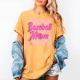 Baseball Mom And Pink Grid Sports Mother Mama Player Women's Comfort Colors T-Shirt Mustard