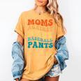 Baseball Moms Against Baseball Pants Groovy Softball Women's Comfort Colors T-Shirt Mustard