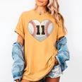 Baseball Number 11 Distressed Heart For Baseball Moms Women's Comfort Colors T-Shirt Mustard Baseball Number 11 Distressed Heart For Baseball Moms Women's Comfort Colors T-Shirt Mustard