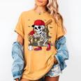 Baseball Skeleton Halloween Playing Women's Comfort Colors T-Shirt Mustard Baseball Skeleton Halloween Playing Women's Comfort Colors T-Shirt Mustard