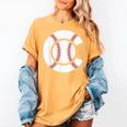 Baseball Sport Player Graphic Monogram Initial Letter C Women's Comfort Colors T-Shirt Mustard Baseball Sport Player Graphic Monogram Initial Letter C Women's Comfort Colors T-Shirt Mustard