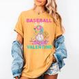 Baseball Is My Valentine Ice Cream Drip Crossed Bats Sport Women's Comfort Colors T-Shirt Mustard