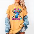 Blue Checkered I Was 6 Now I'm 7 Birthday Cake Baseball Drip Women's Comfort Colors T-Shirt Mustard Blue Checkered I Was 6 Now I'm 7 Birthday Cake Baseball Drip Women's Comfort Colors T-Shirt Mustard