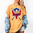 Boricua Puerto Rico Baseball Coqui Frog Pava Hat Fan Women's Comfort Colors T-Shirt Mustard Boricua Puerto Rico Baseball Coqui Frog Pava Hat Fan Women's Comfort Colors T-Shirt Mustard