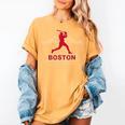 Boston Lovers Skyline Retro Baseball Heartbeat Men Women Women's Comfort Colors T-Shirt Mustard Boston Lovers Skyline Retro Baseball Heartbeat Men Women Women's Comfort Colors T-Shirt Mustard