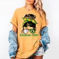 Brazil Baseball Mom Messy Bun Women's Comfort Colors T-Shirt Mustard