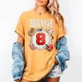 Bruh I'm 8 Baseball 8th Birthday Sports 8 Year Old Boy Women's Comfort Colors T-Shirt Mustard