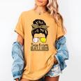 Busy Raising Ballers Tennis Baseball Mom Messy Bun Leopard Women's Comfort Colors T-Shirt Mustard