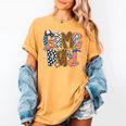 Checkered Leopard Game Day Baseball Men Women Kids Women's Comfort Colors T-Shirt Mustard
