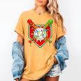 Christmas Baseball Ice Cream Drip Men Women Kids Women's Comfort Colors T-Shirt Mustard