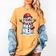 Christmas Baseball Snowman Xmas Pajamas Women Men Boys Women's Comfort Colors T-Shirt Mustard Christmas Baseball Snowman Xmas Pajamas Women Men Boys Women's Comfort Colors T-Shirt Mustard