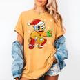 Christmas Gingerbread Man Baseball Player Catcher Women's Comfort Colors T-Shirt Mustard Christmas Gingerbread Man Baseball Player Catcher Women's Comfort Colors T-Shirt Mustard