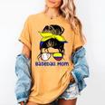 Colombia Baseball Mom Messy Bun Women's Comfort Colors T-Shirt Mustard Colombia Baseball Mom Messy Bun Women's Comfort Colors T-Shirt Mustard