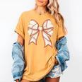 Coquette Bow Baseball Mama Baseball Mom Women Premium Women's Comfort Colors T-Shirt Mustard