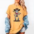 Cowboy Skeleton Baseball Halloween Graphic Women's Comfort Colors T-Shirt Mustard Cowboy Skeleton Baseball Halloween Graphic Women's Comfort Colors T-Shirt Mustard