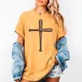 Cross Baseball Bats Christian Faith Sports Coach Pitcher Women's Comfort Colors T-Shirt Mustard Cross Baseball Bats Christian Faith Sports Coach Pitcher Women's Comfort Colors T-Shirt Mustard
