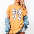 Cute Baseball Coquette Bow For Women Girls Baseball Mama Mom Women's Comfort Colors T-Shirt Mustard