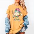 Cute Baseball Ice Cream Drip For Girls & Boys 2 Sides Women's Comfort Colors T-Shirt Mustard Cute Baseball Ice Cream Drip For Girls & Boys 2 Sides Women's Comfort Colors T-Shirt Mustard